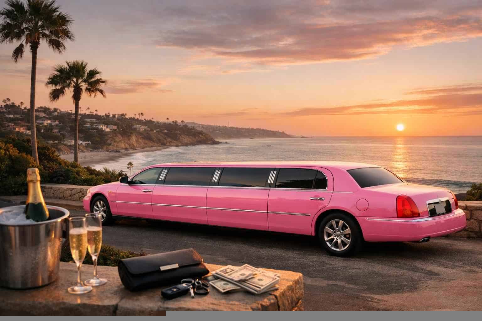 Pink Limo Rental Prices in Del Mar CA