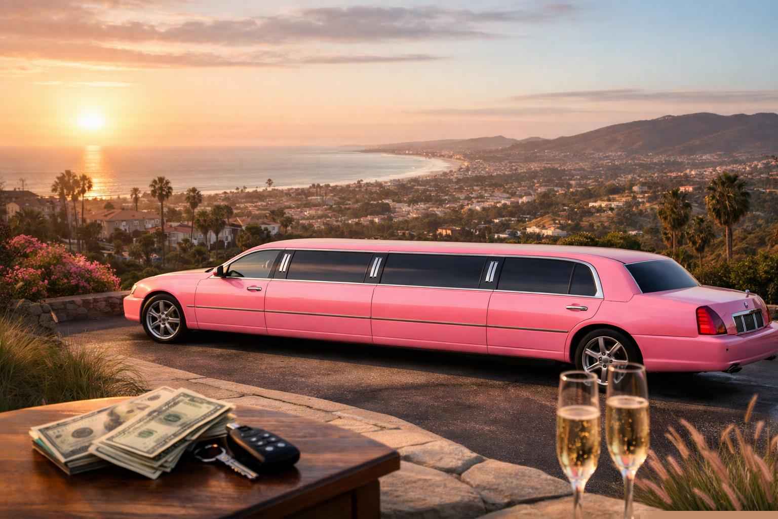 Pink Limo Rental Prices in Vista CA