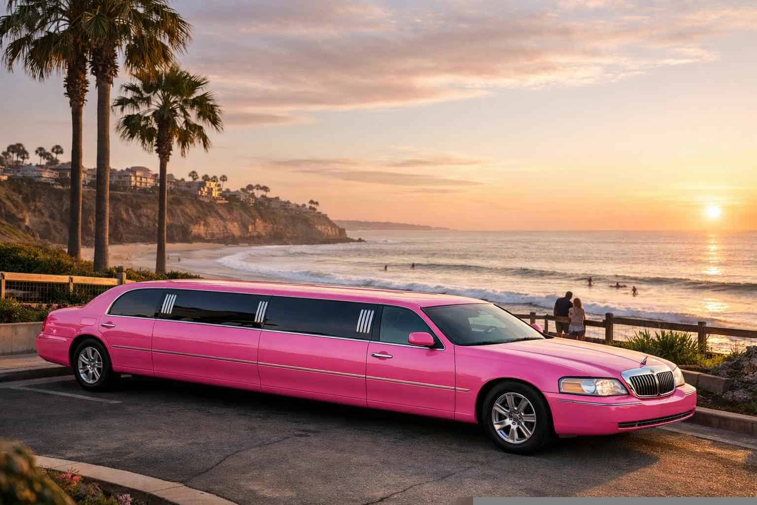 Pink Limousines In Solana Beach California