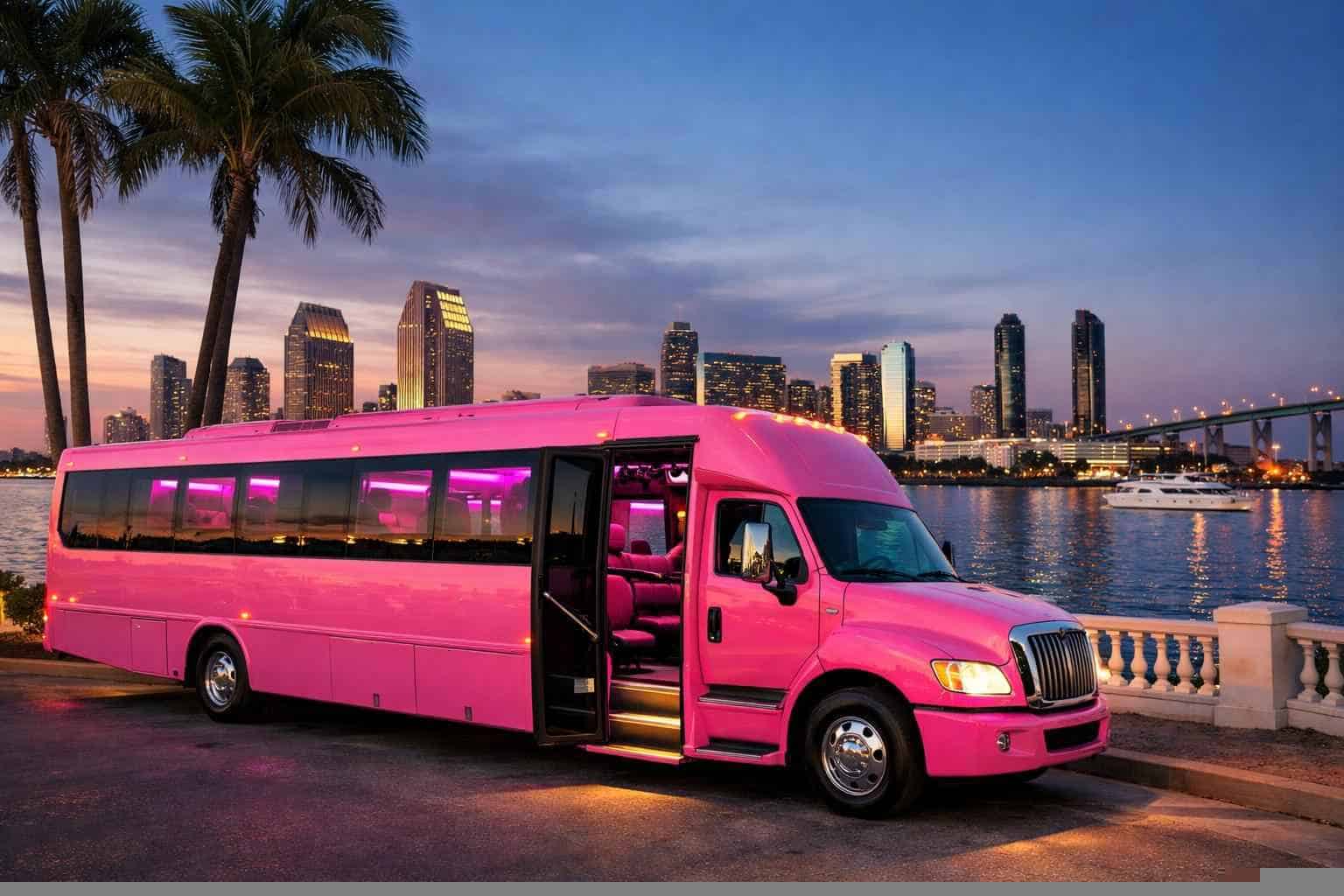 Pink Party Bus Rental Coronado CA