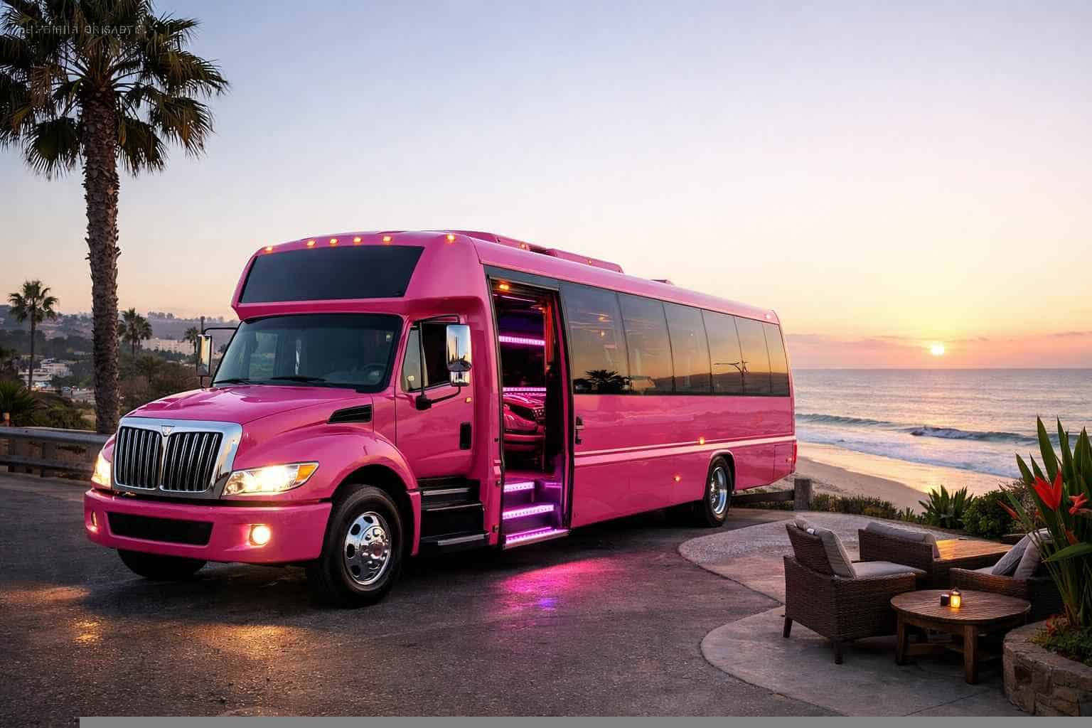 Pink Party Bus Rental Encinitas CA
