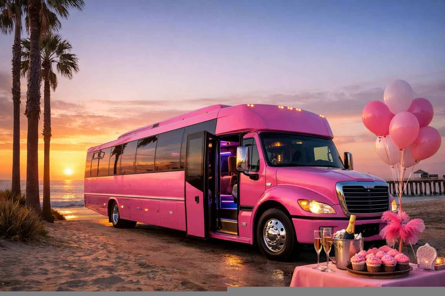 Pink Party Bus Rental Imperial Beach CA