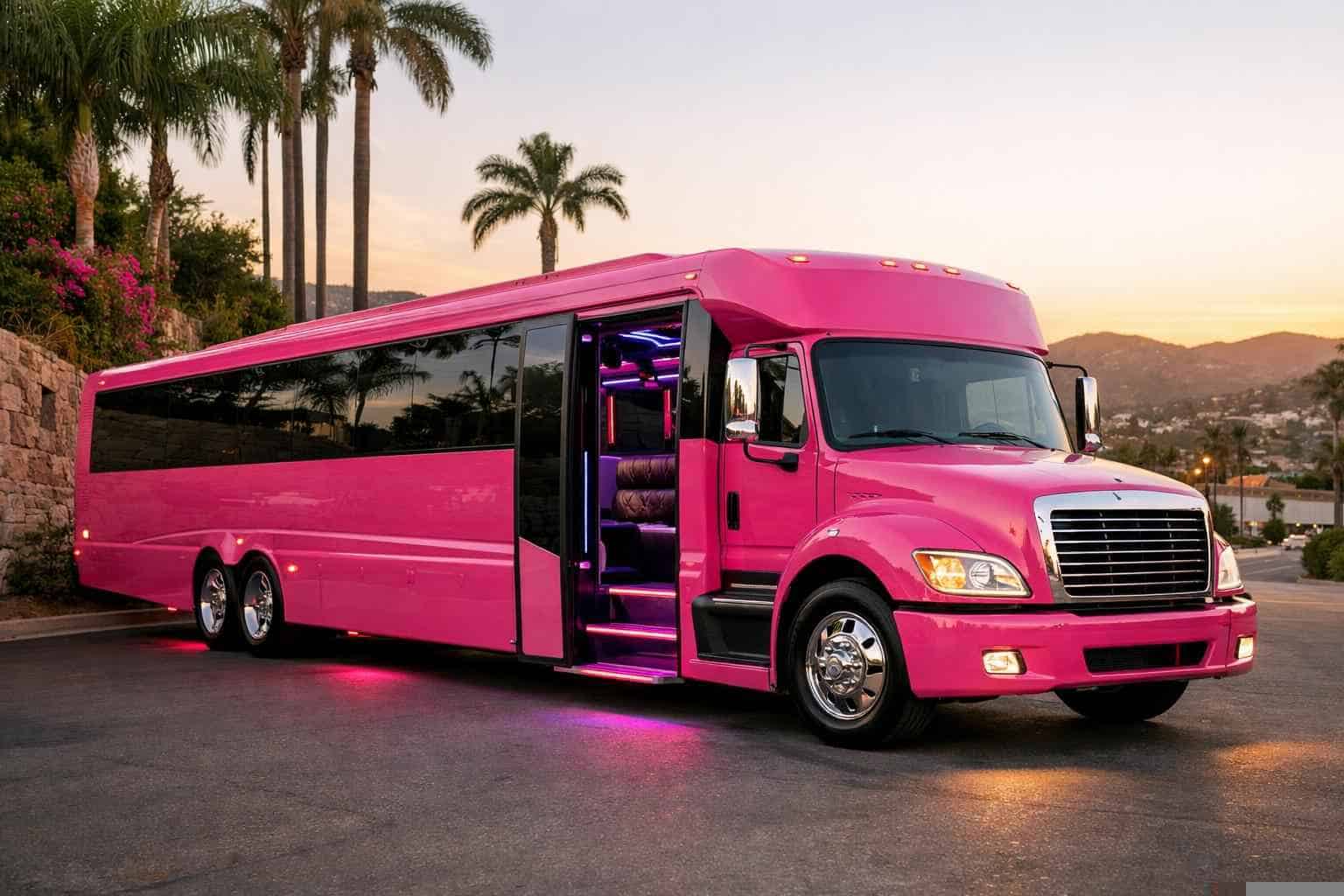 Pink Party Bus Rental Lemon Grove CA