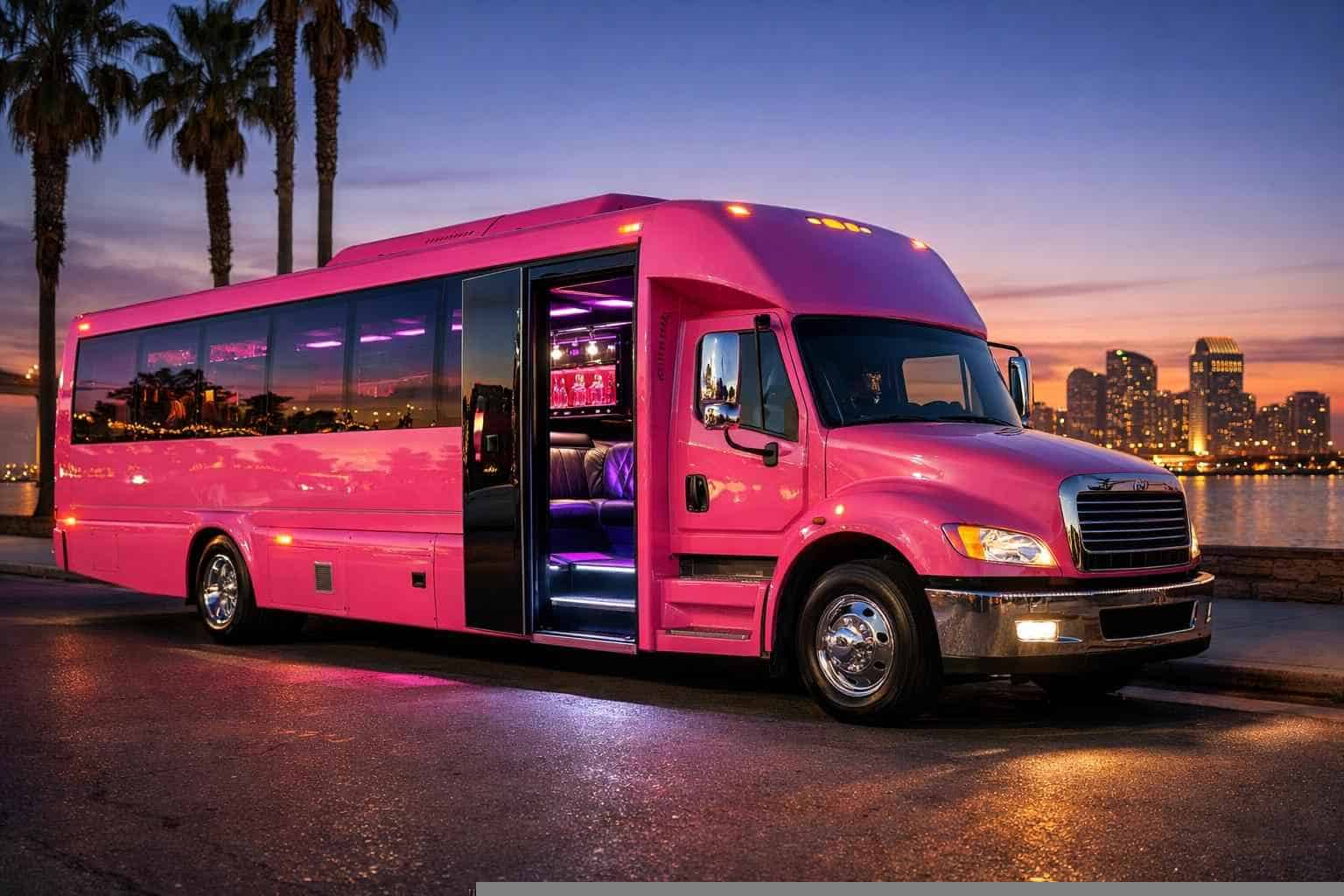 Pink Party Bus Rental National City CA