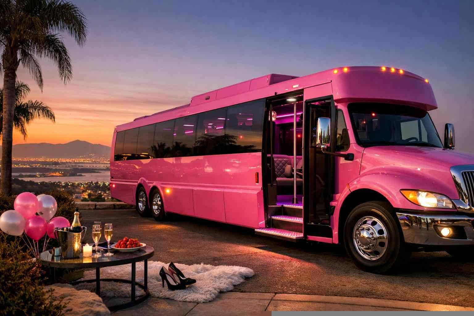 Pink Party Bus Rental Near Me Chula Vista CA