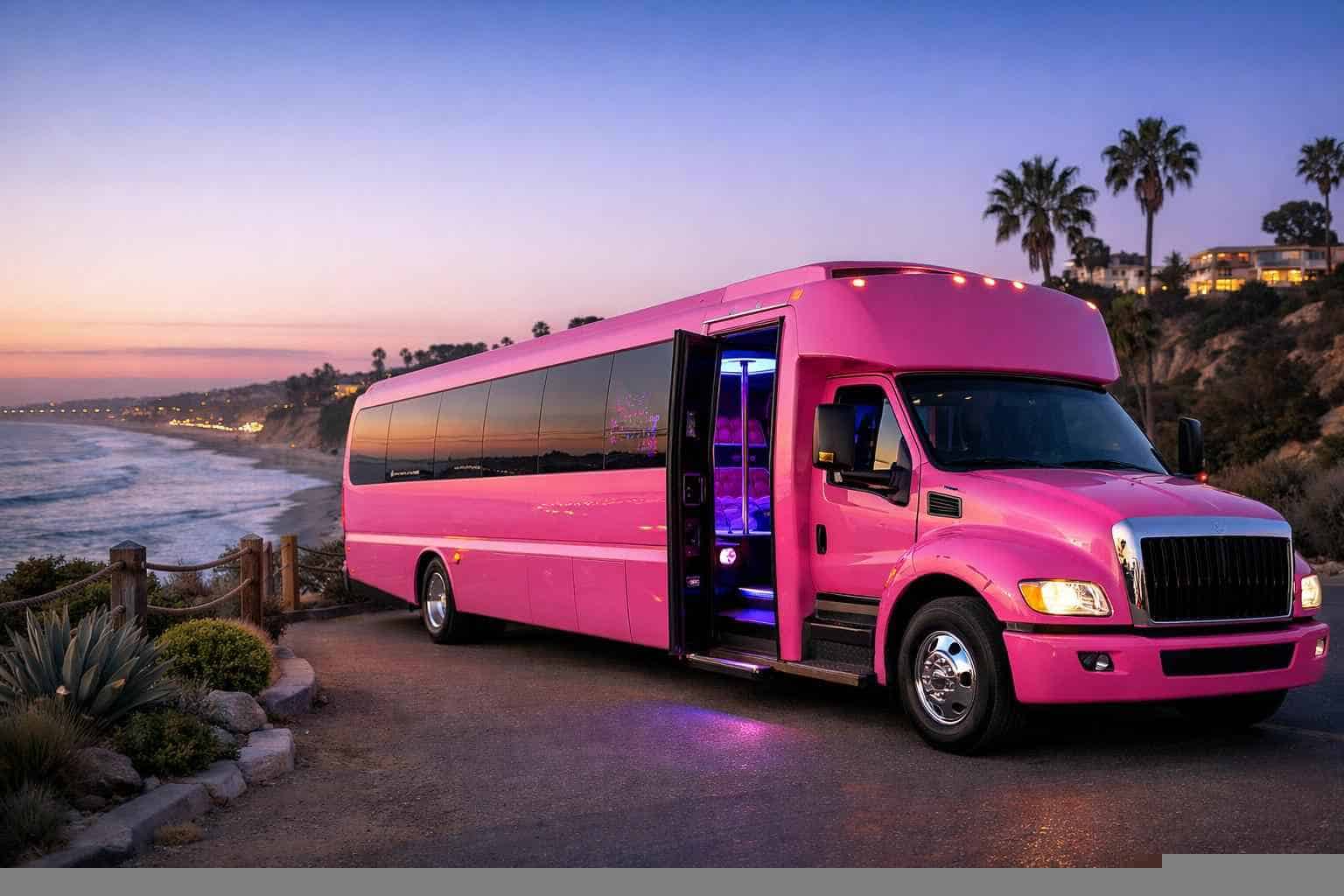 Pink Party Bus Rental Near Me Del Mar CA