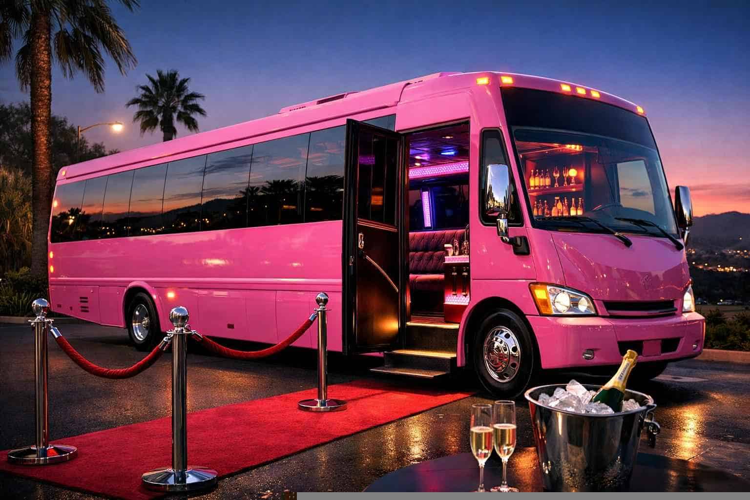 Pink Party Bus Rental Near Me El Cajon CA