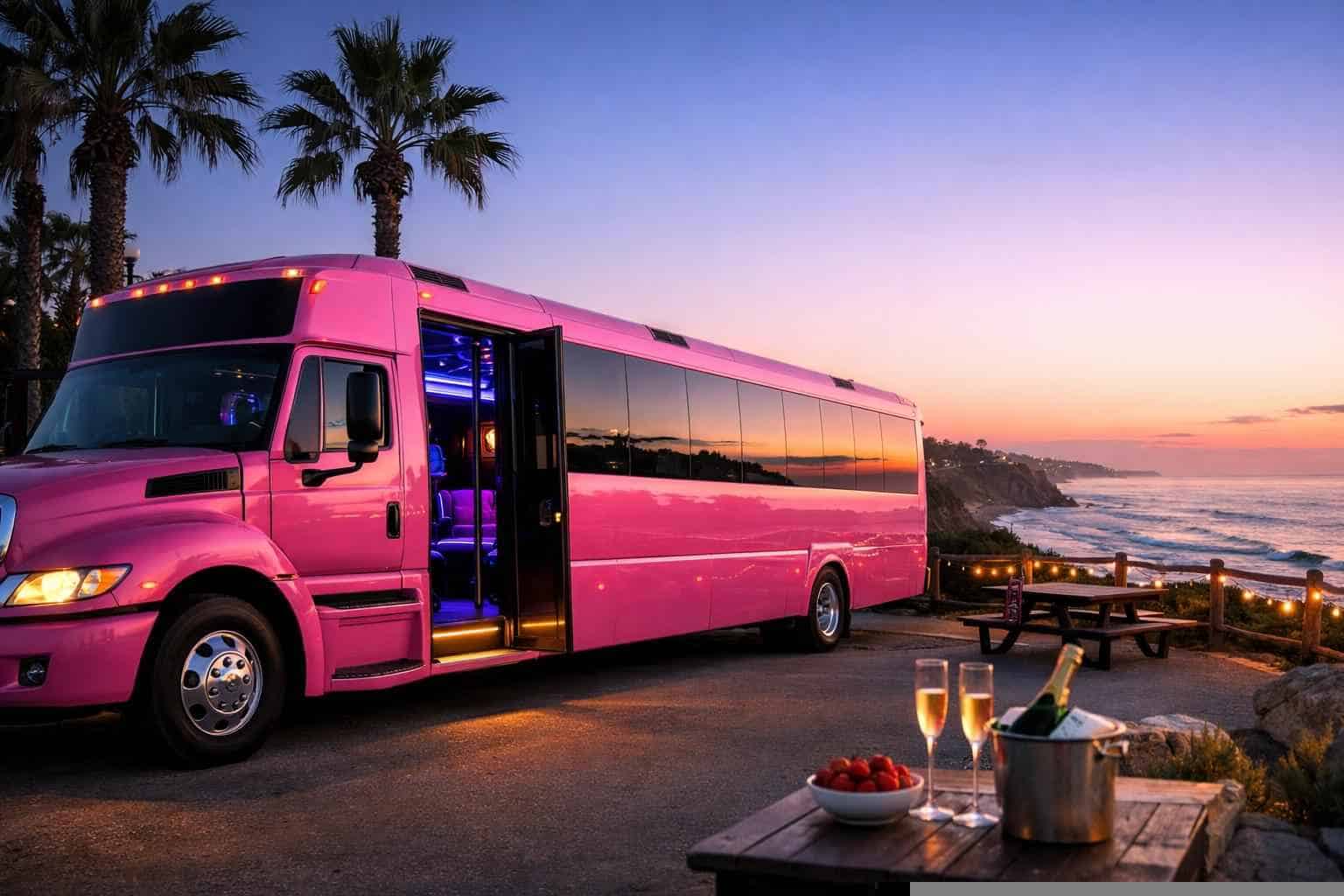 Pink Party Bus Rental Near Me Encinitas CA