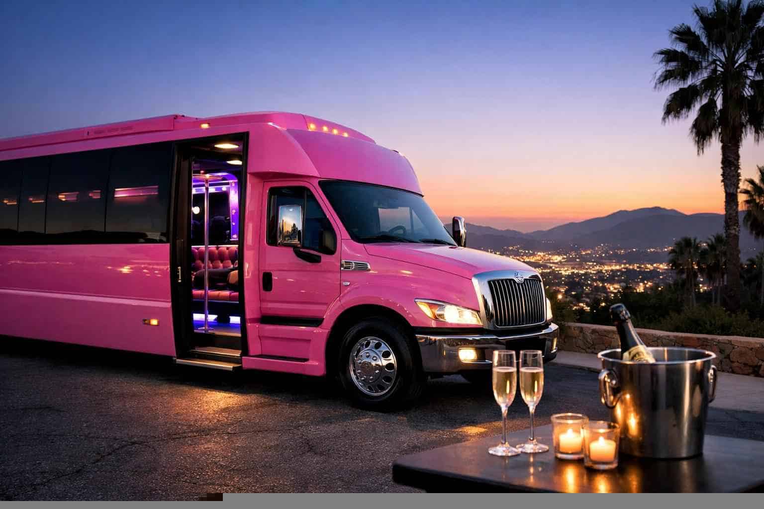 Pink Party Bus Rental Near Me Escondido CA