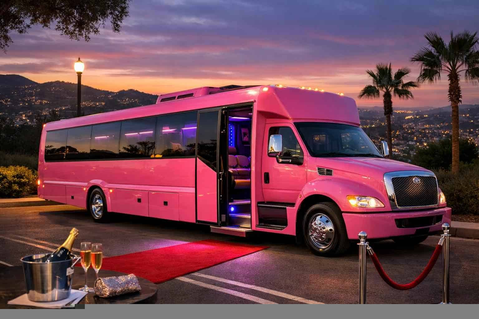 Pink Party Bus Rental Near Me La Mesa CA