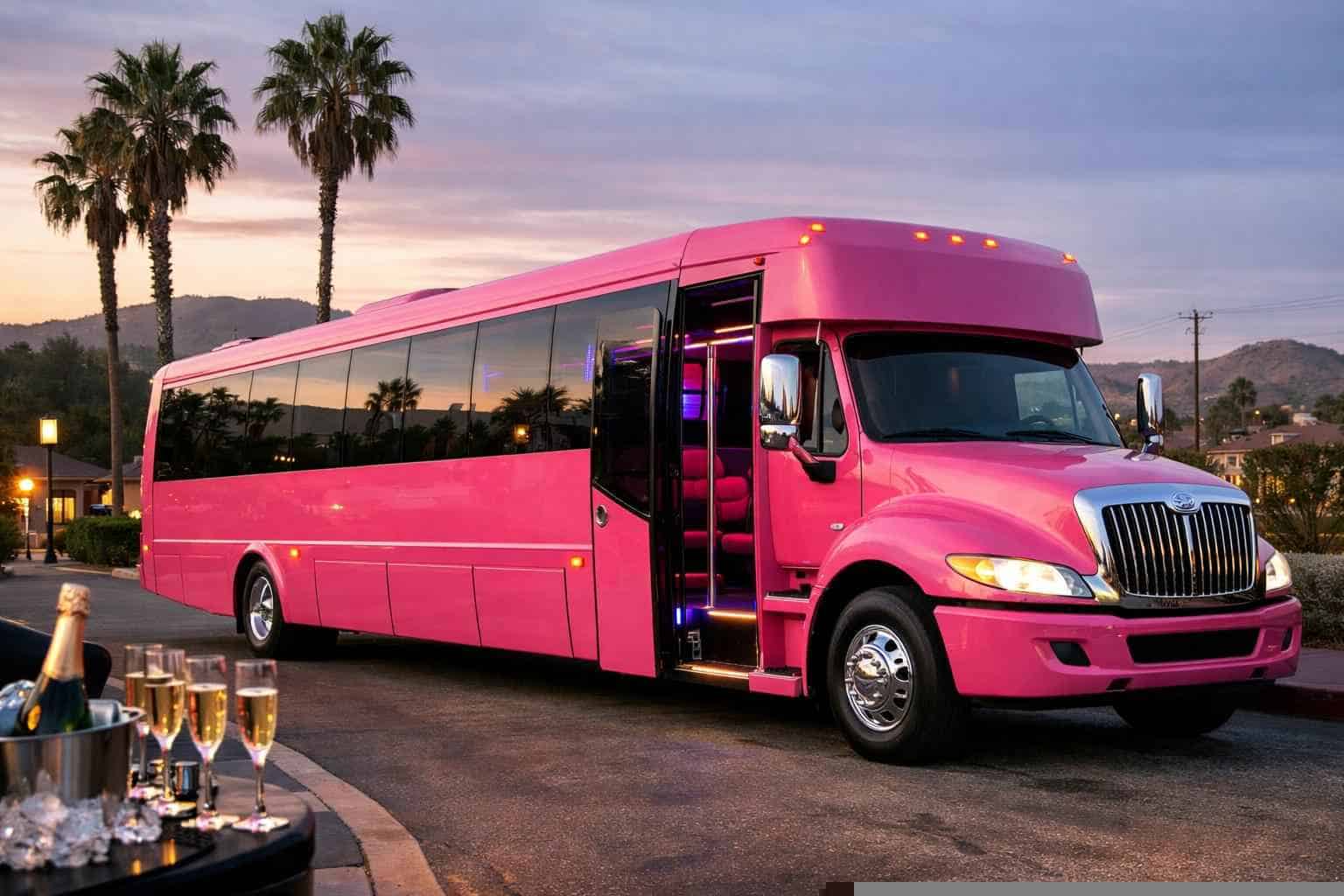 Pink Party Bus Rental Near Me Lemon Grove CA