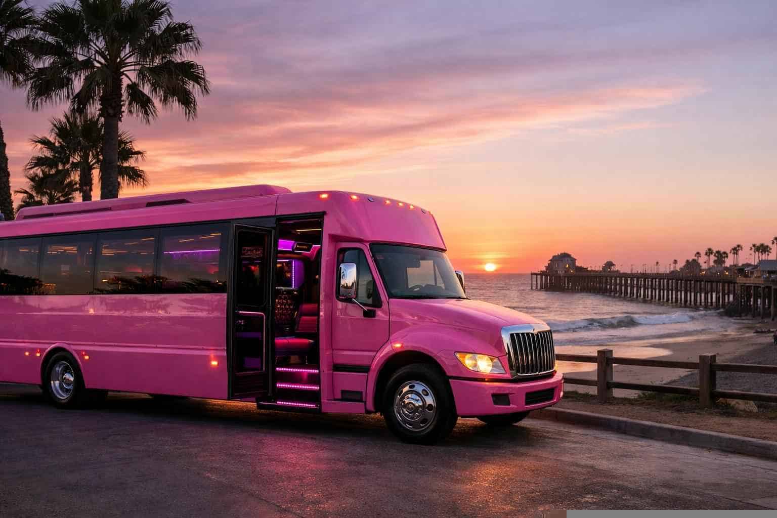 Pink Party Bus Rental Near Me Oceanside CA
