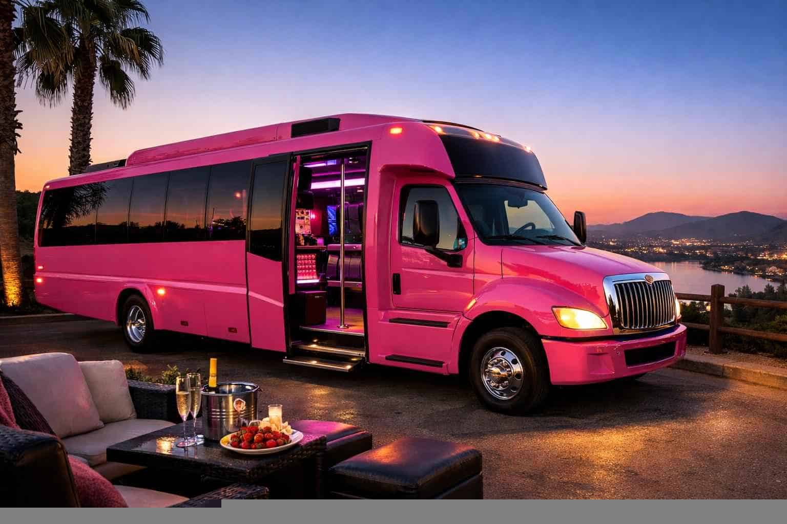 Pink Party Bus Rental Near Me San Marcos CA