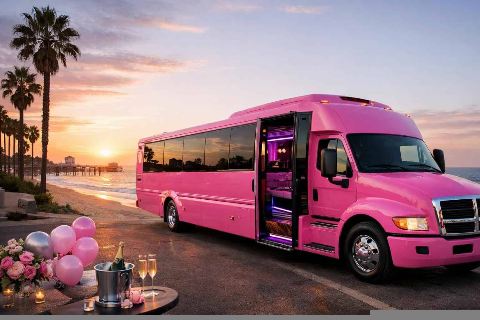 Pink Party Bus Rental Oceanside CA