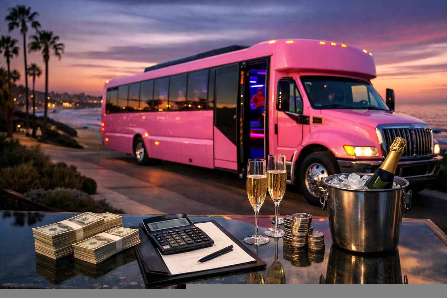 Pink Party Bus Rental Prices in Carlsbad CA