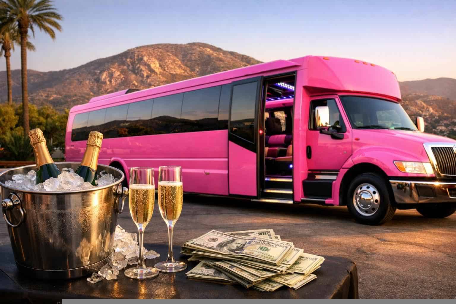 Pink Party Bus Rental Prices in El Cajon CA
