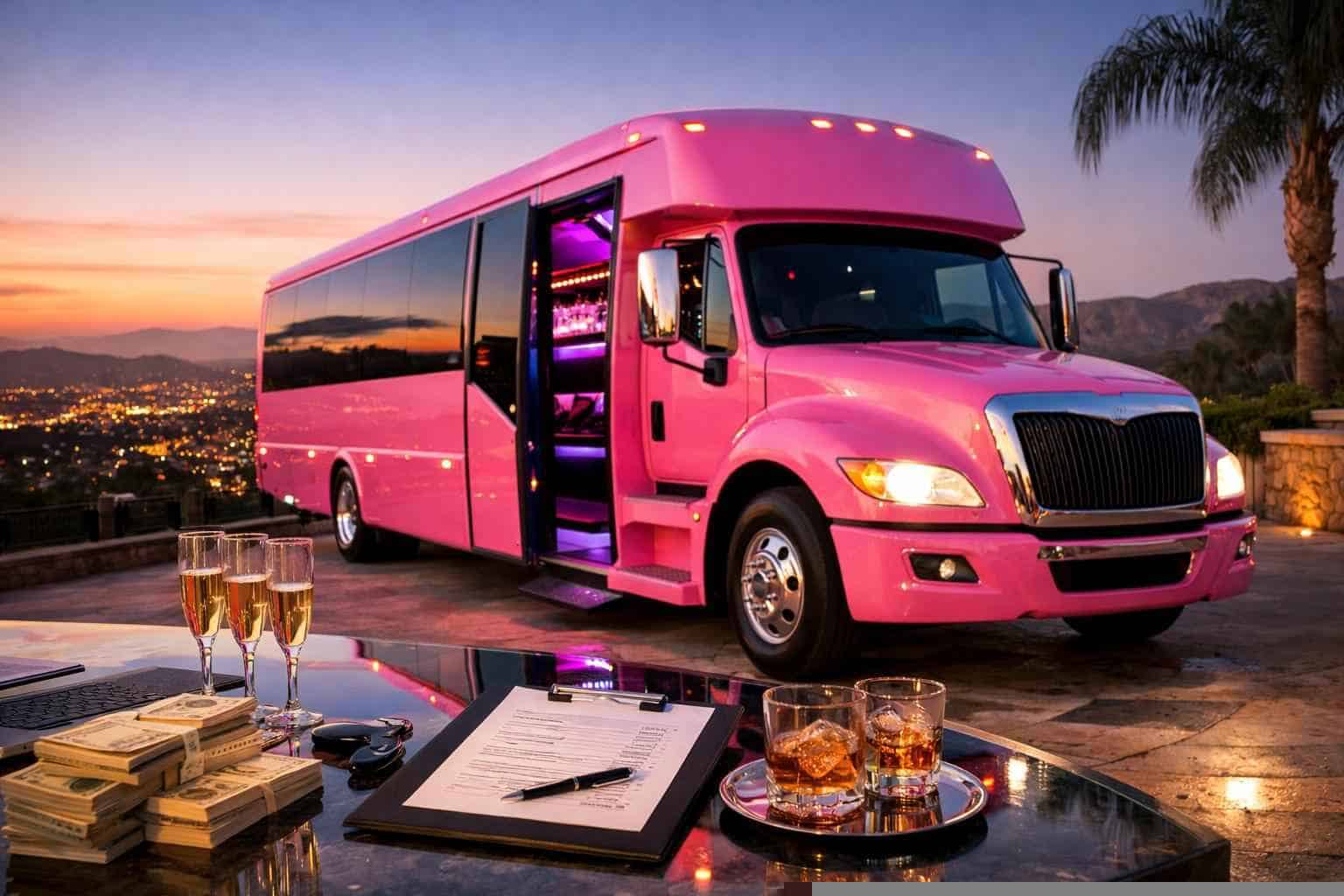 Pink Party Bus Rental Prices in Escondido CA
