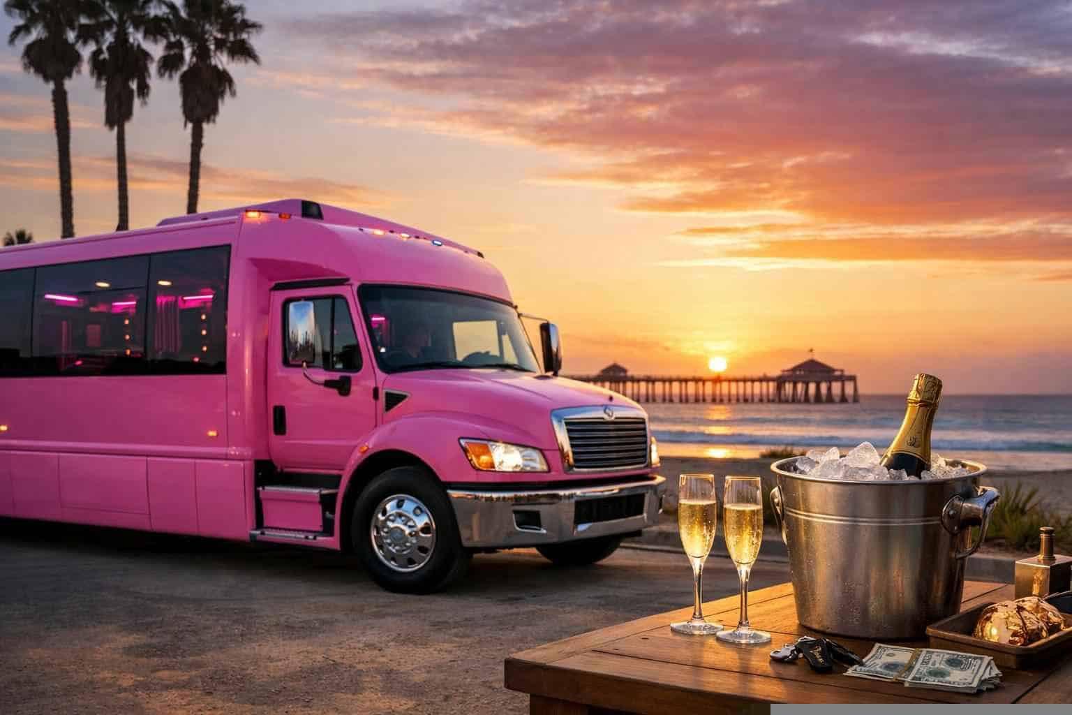 Pink Party Bus Rental Prices in Imperial Beach CA