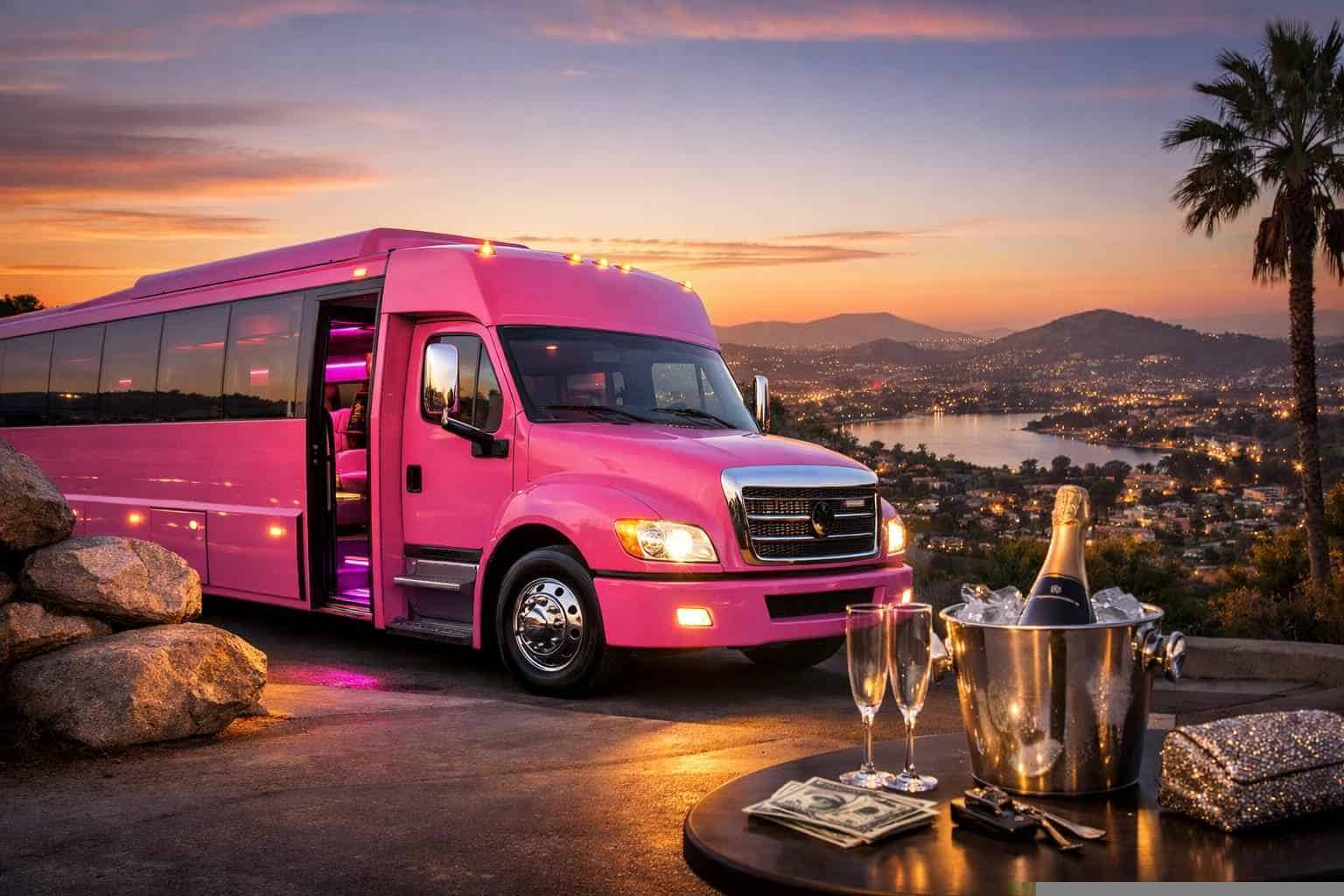 Pink Party Bus Rental Prices in La Mesa CA