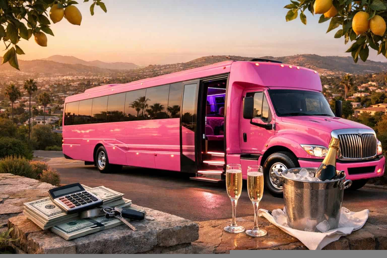 Pink Party Bus Rental Prices in Lemon Grove CA