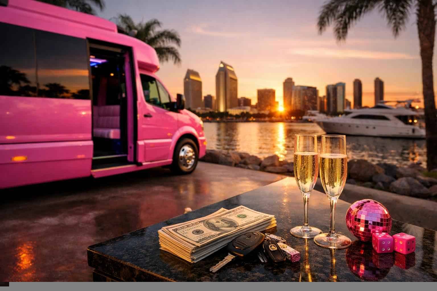 Pink Party Bus Rental Prices in San Diego CA