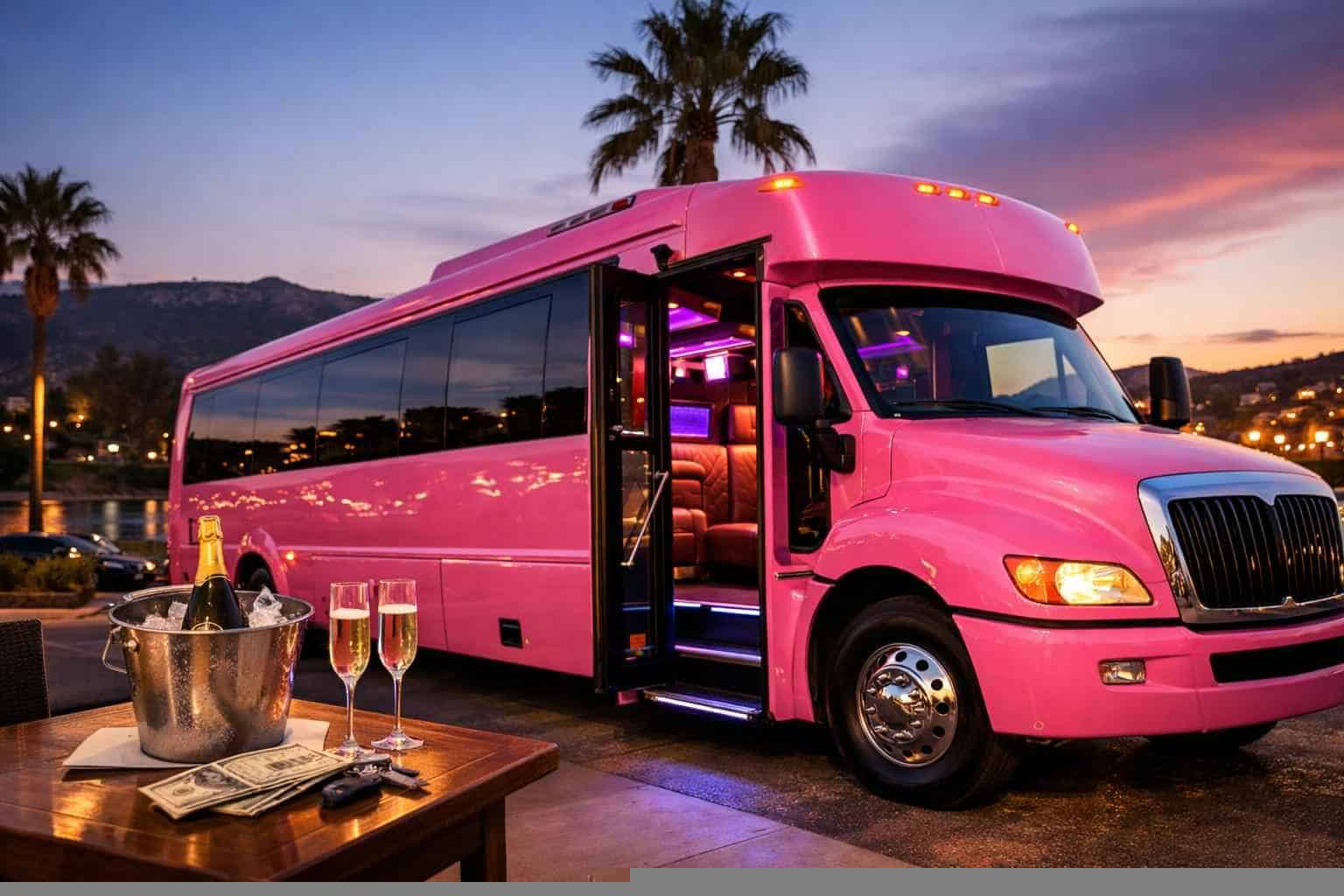 Pink Party Bus Rental Prices in San Marcos CA