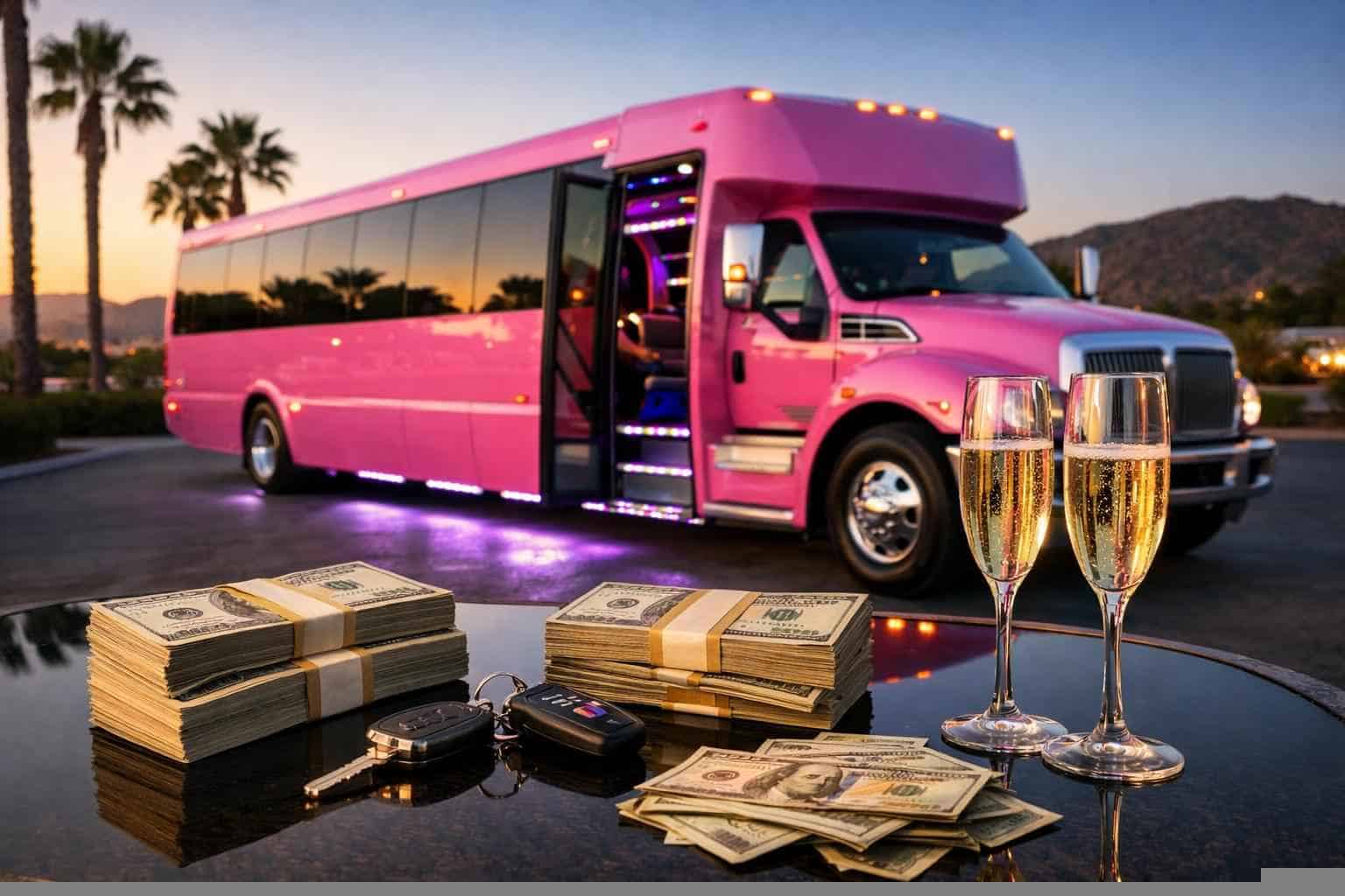 Pink Party Bus Rental Prices in Santee CA