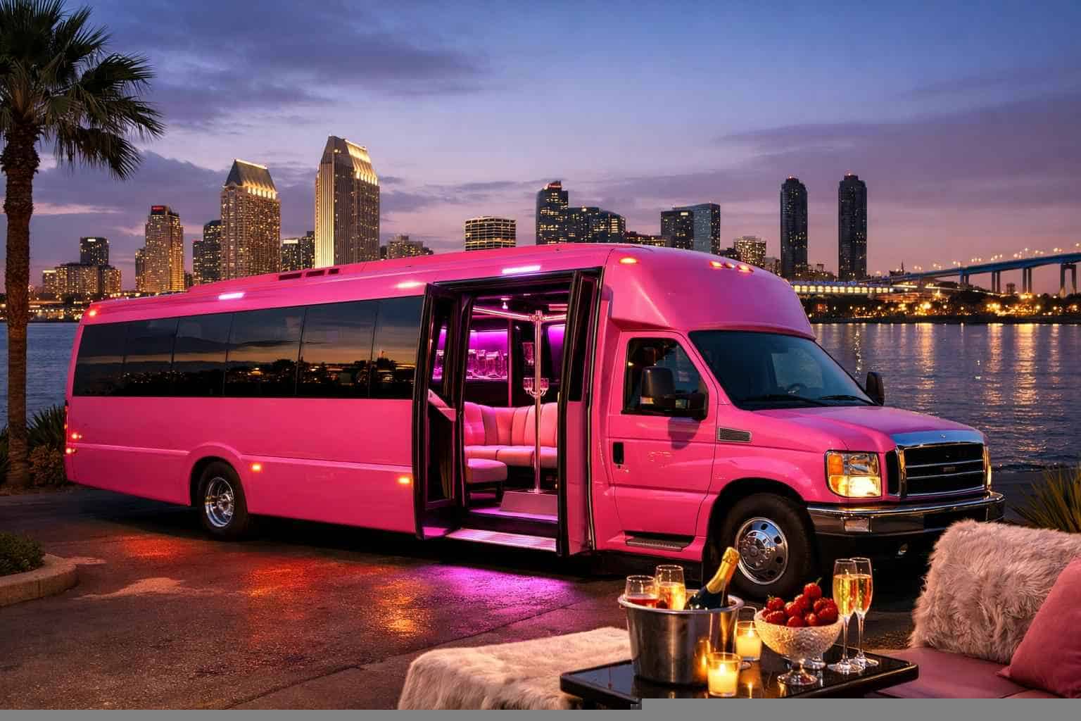 Pink Party Bus Rental San Diego CA