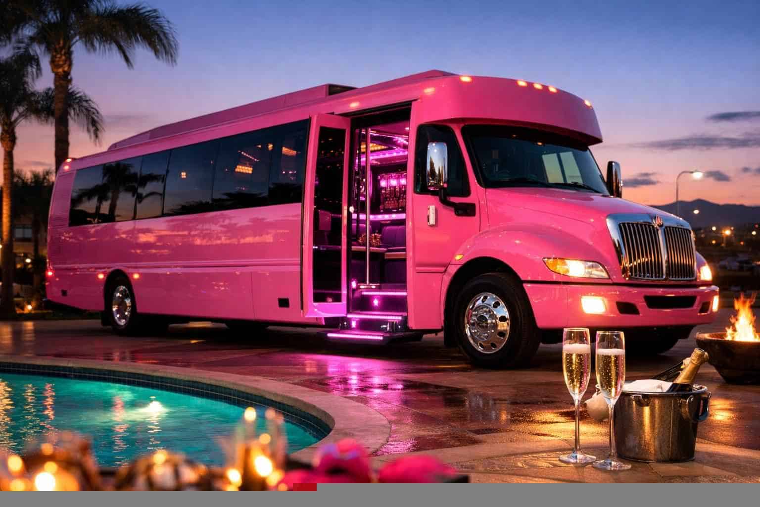 Pink Party Bus Rental Santee CA
