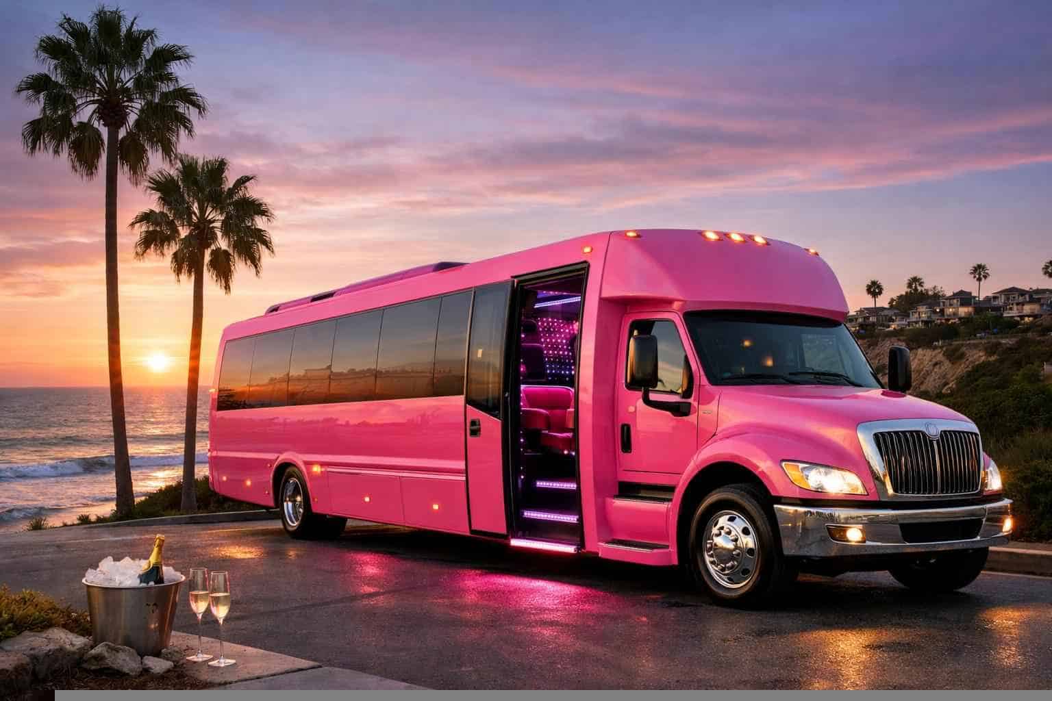 Pink Party Bus Rental Services in Carlsbad