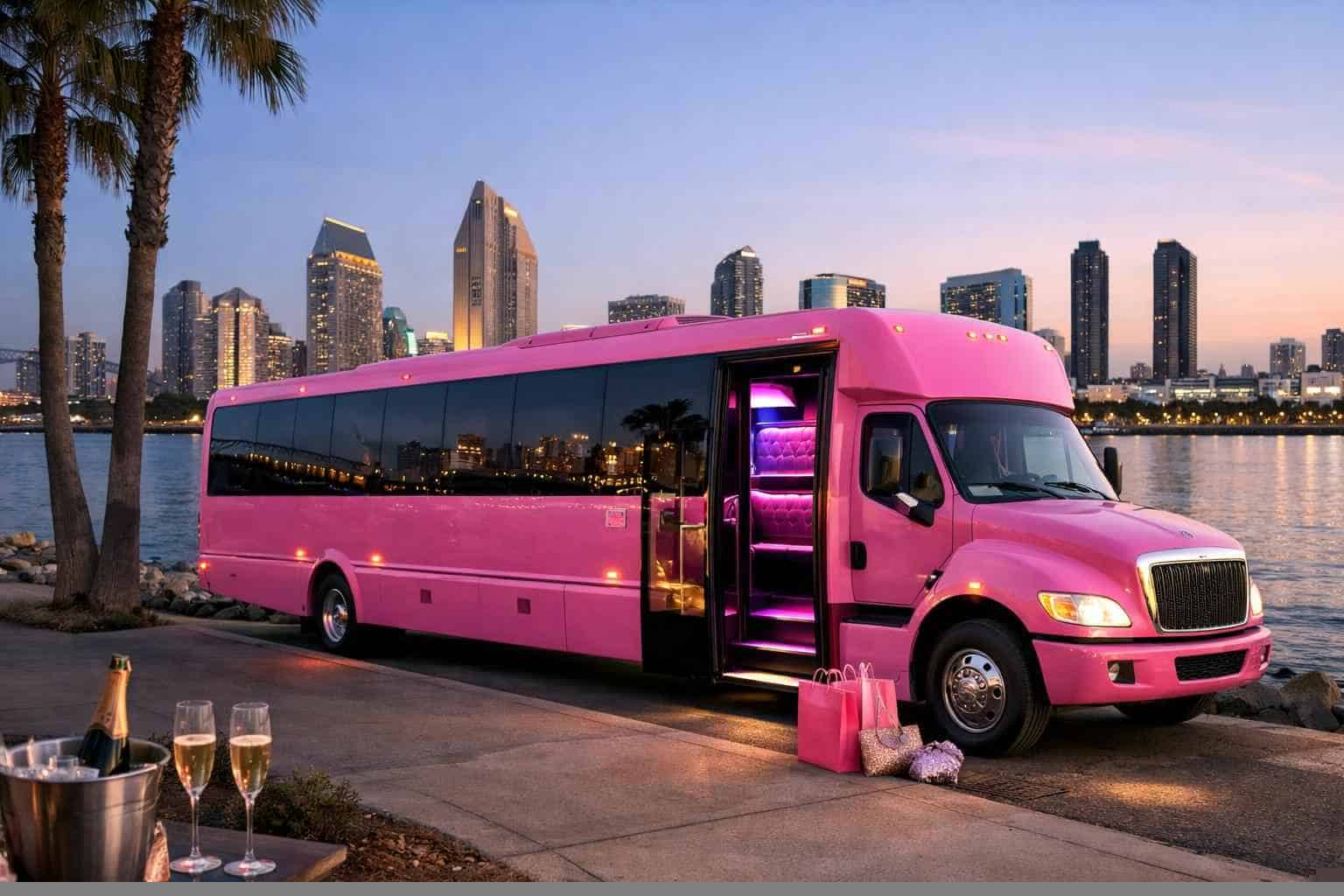 Pink Party Bus Rental Services in Coronado