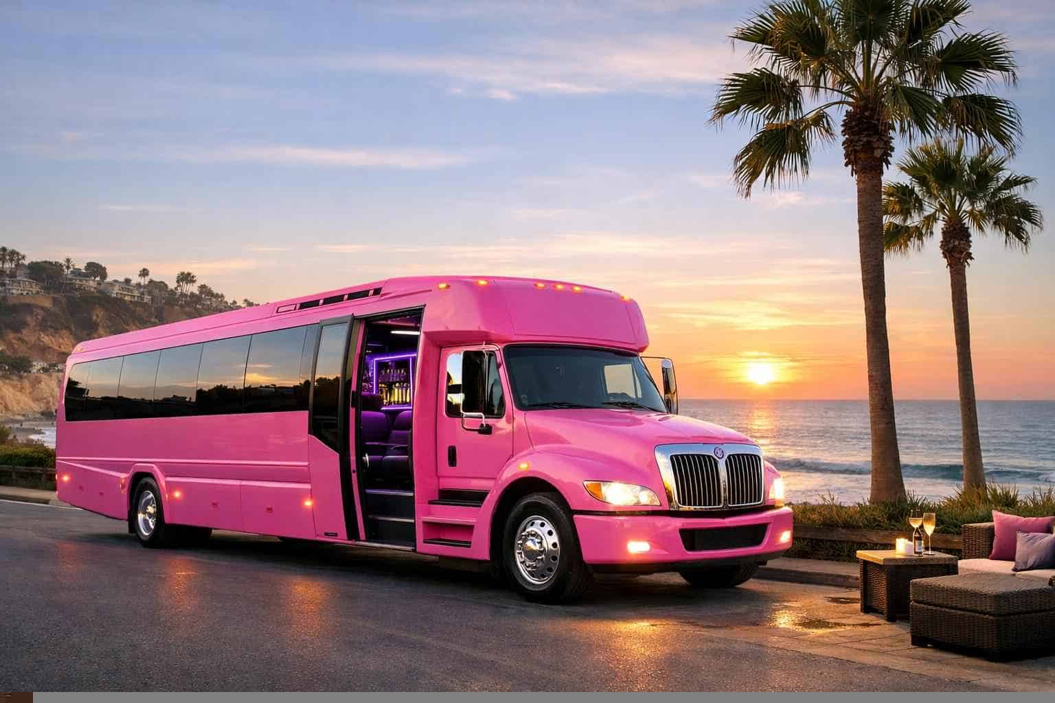 Pink Party Bus Rental Services in Del Mar
