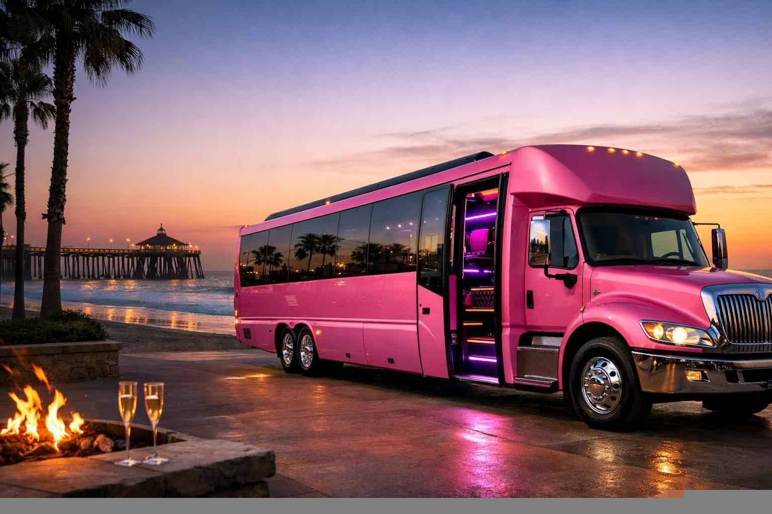 Pink Party Bus Rental Services in Imperial Beach