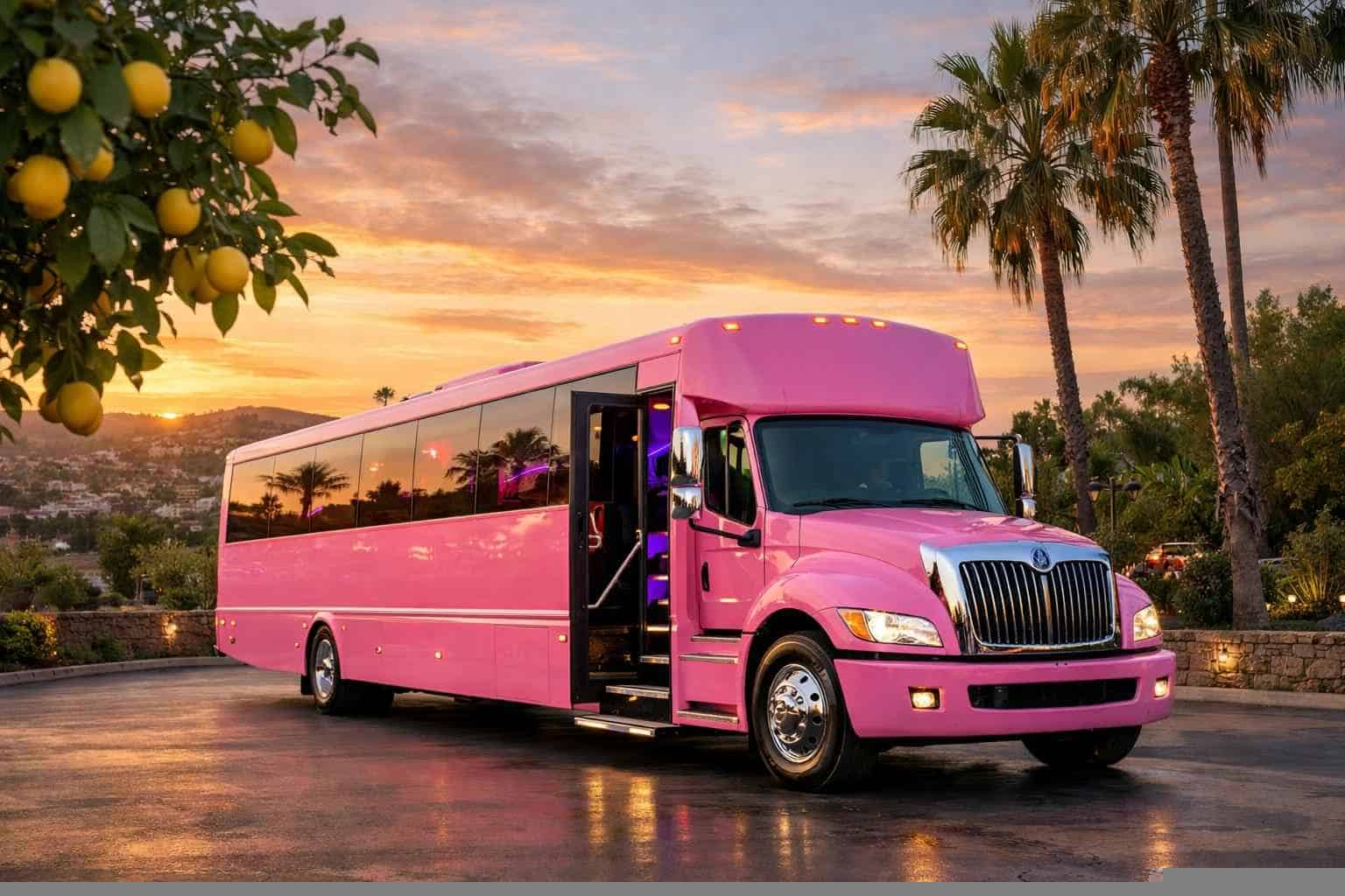 Pink Party Bus Rental Services in Lemon Grove
