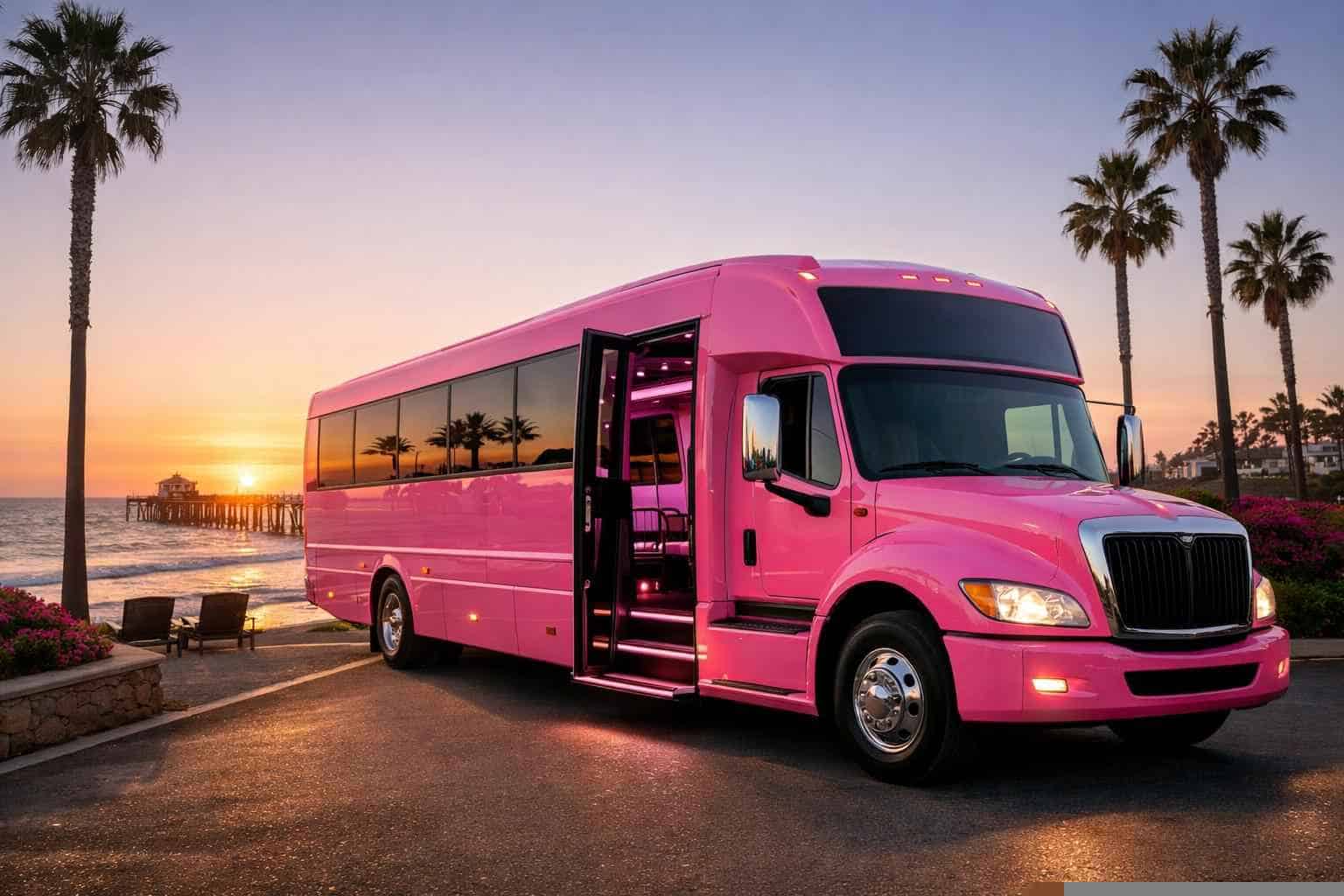 Pink Party Bus Rental Services in Oceanside
