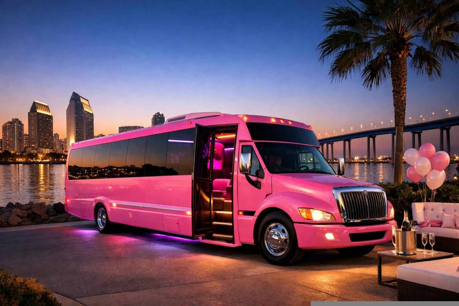 Pink Party Bus Rental Services in San Diego