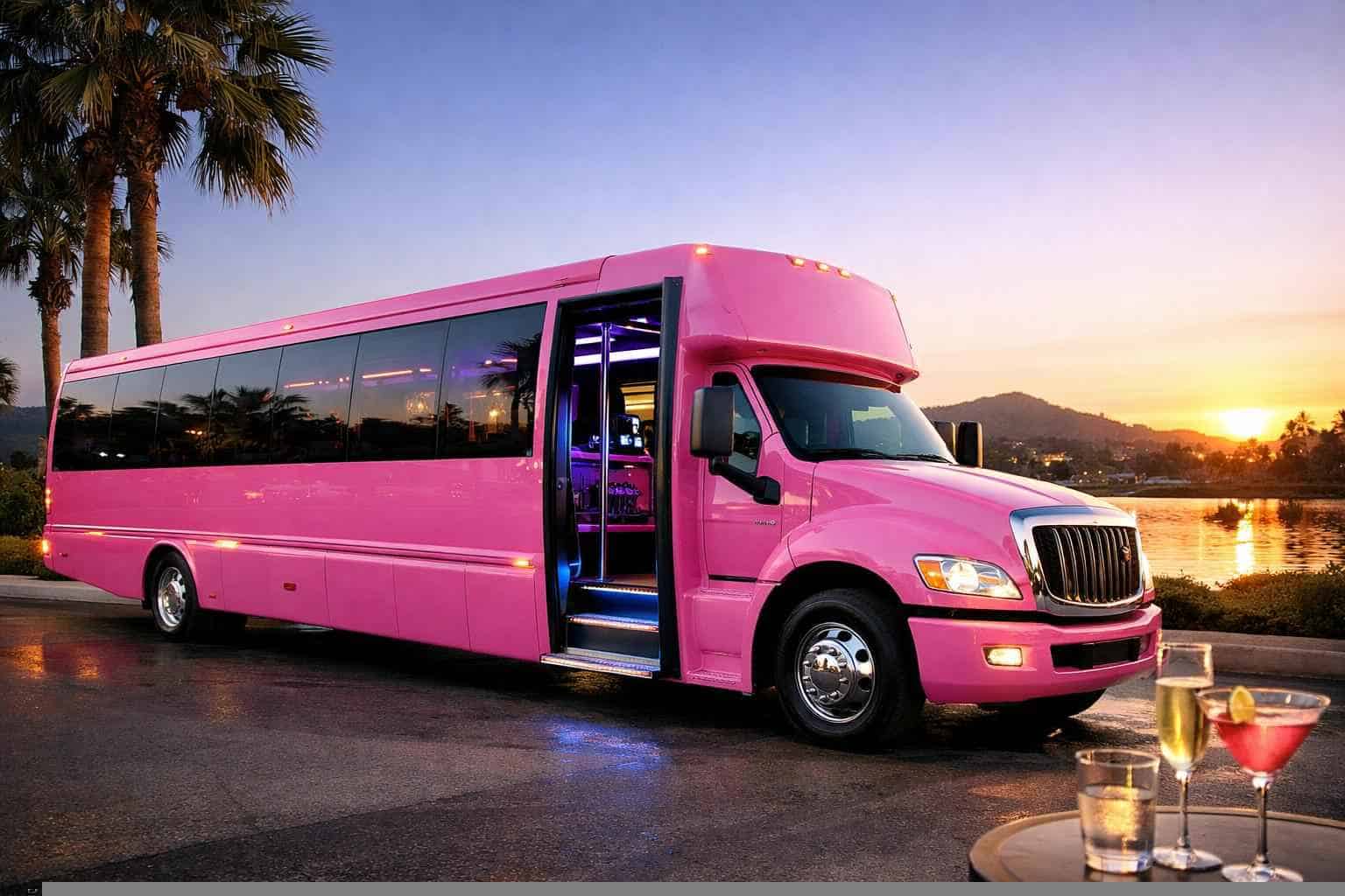 Pink Party Bus Rental Services in San Marcos
