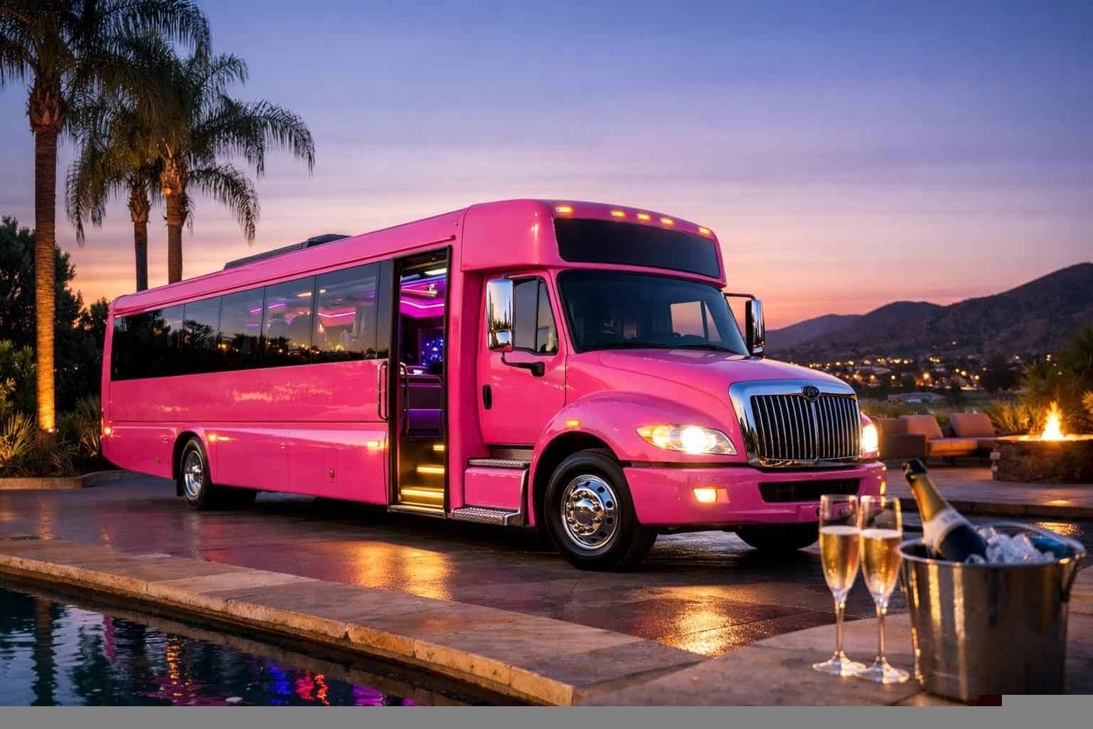 Pink Party Bus Rental Services in Santee