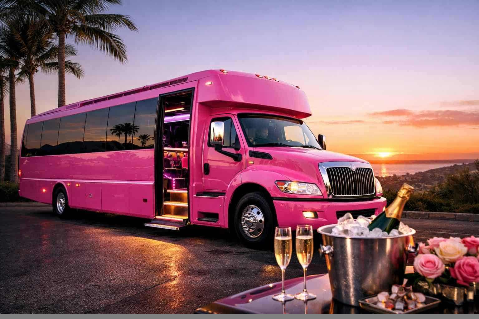 Pink Party Bus Rental Services in Vista