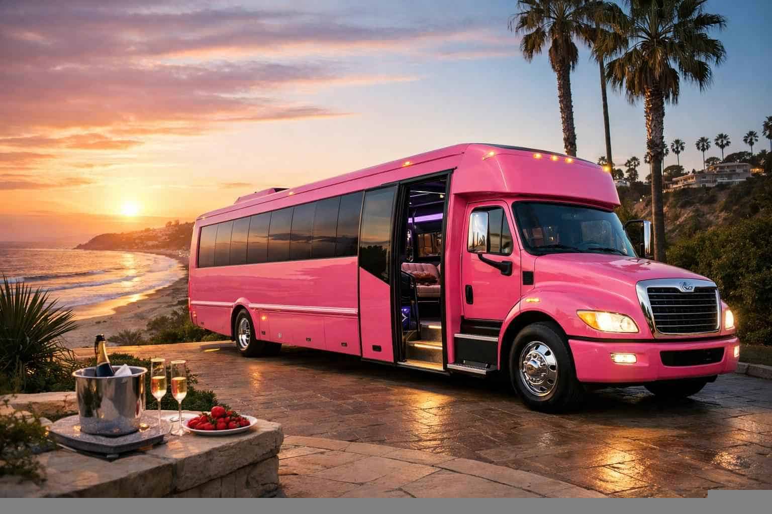 Pink Party Bus Service Del Mar CA