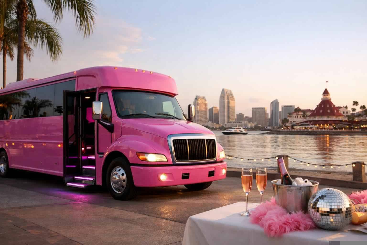 Pink Party Buses in Coronado California