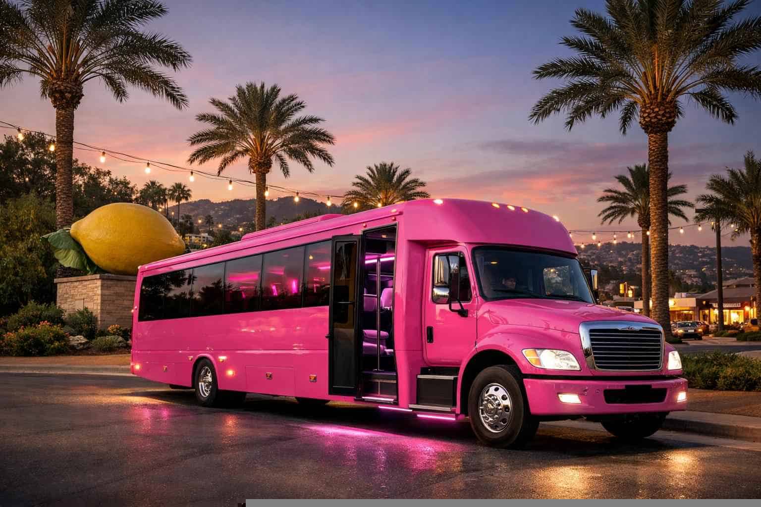 Pink Party Buses in Lemon Grove California
