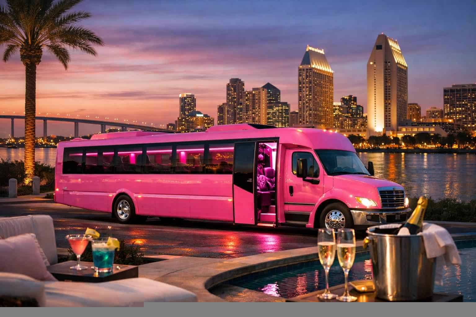 Pink Party Buses in San Diego California