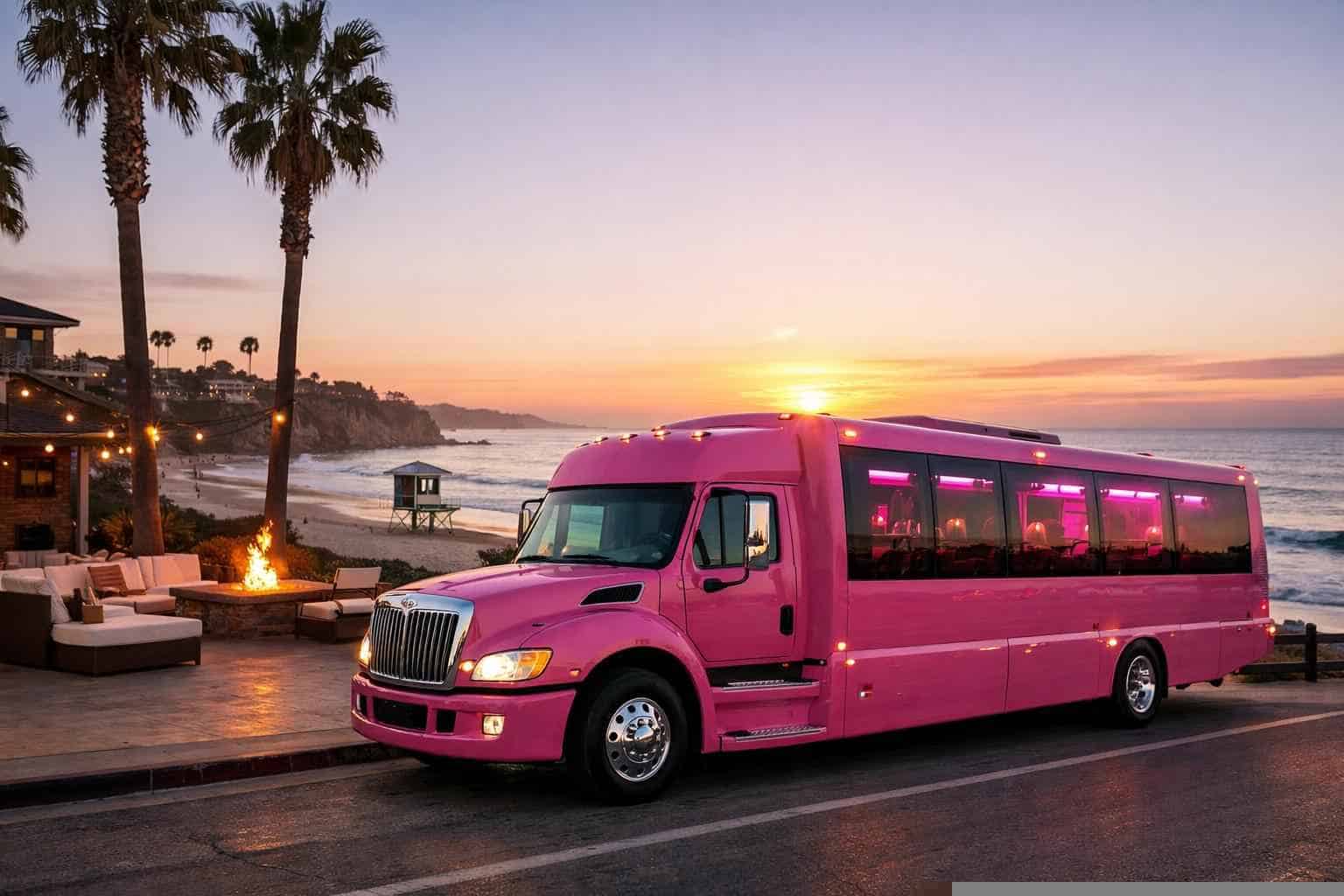 Pink Party Buses in Solana Beach California