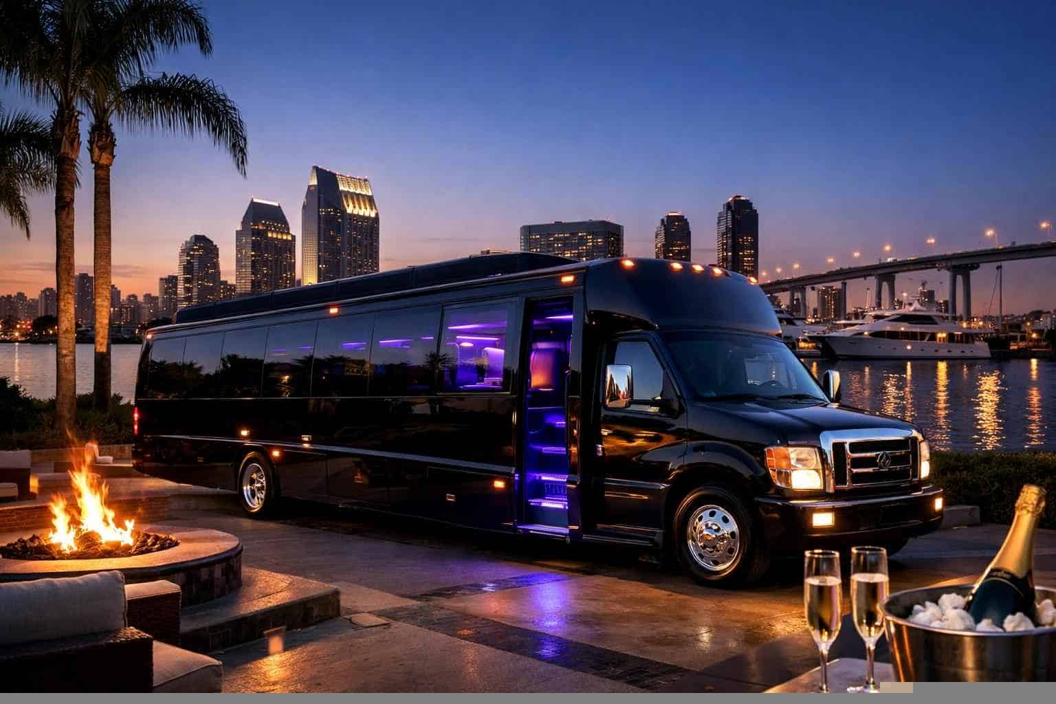 San Diego CA Black Party Bus Rental