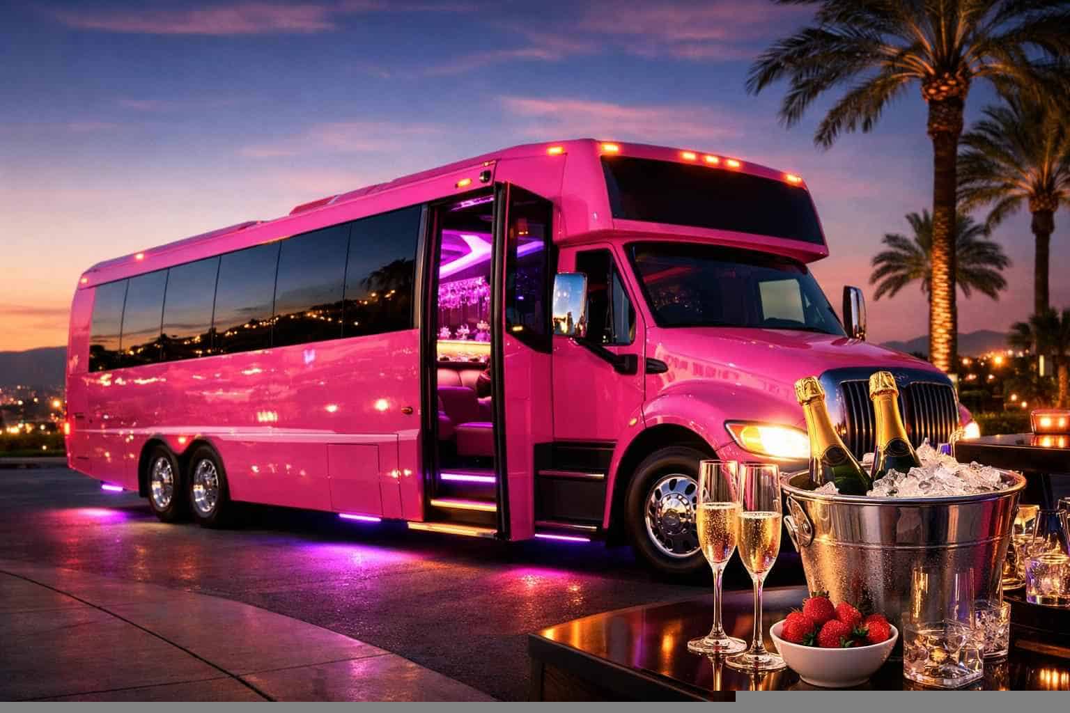 Santee CA Pink Party Bus Rental