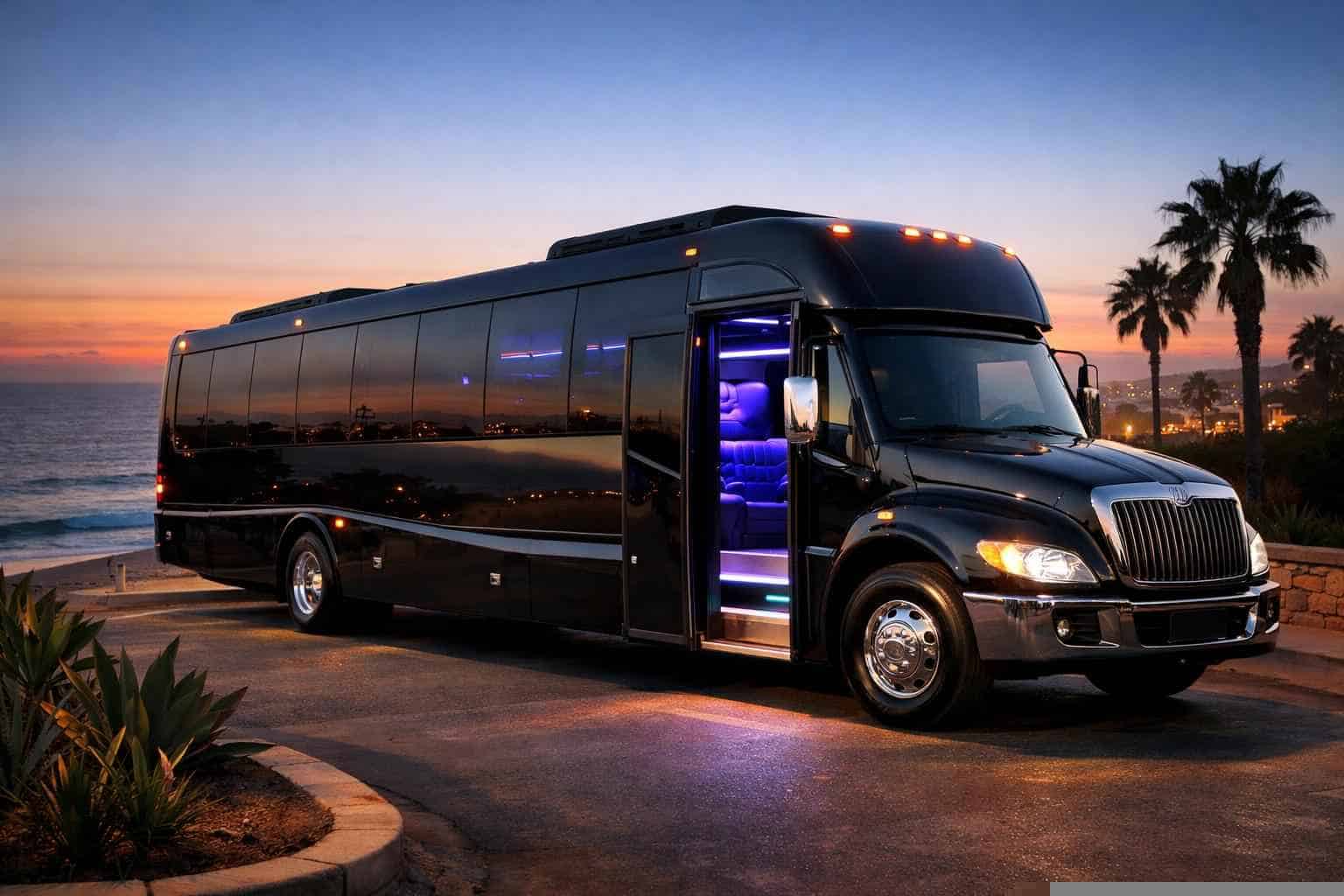 Solana Beach CA Black Party Bus Rental