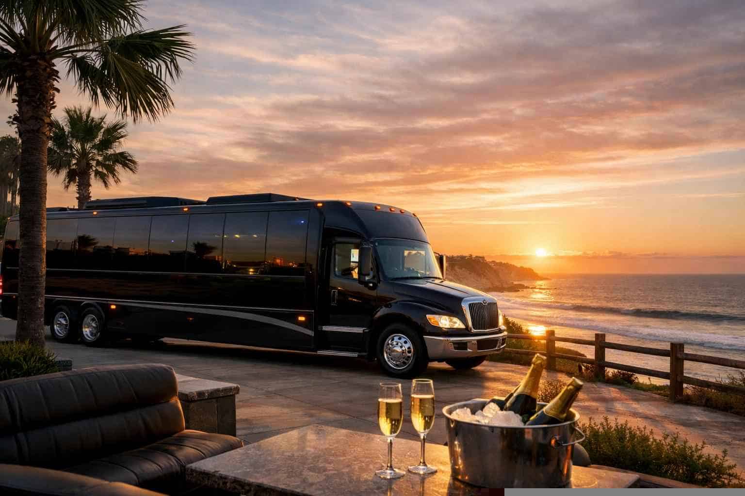Solana Beach CA Limo Bus Rental