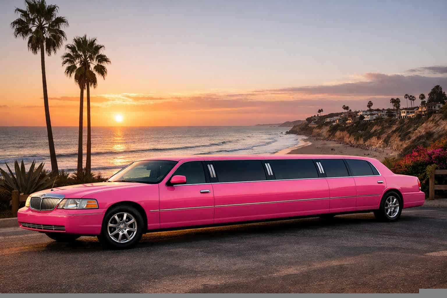 Solana Beach CA Pink Limo Rental