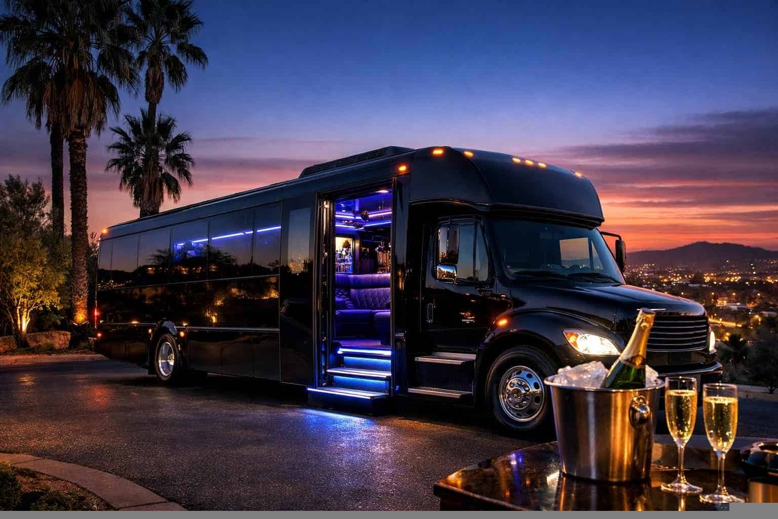 Vista CA Black Party Bus Rental